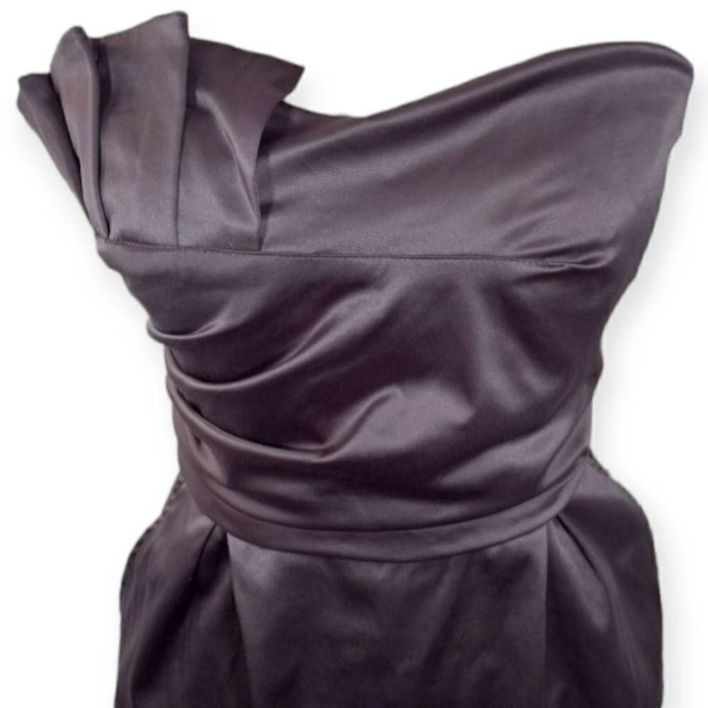 POMPOUS GIRLY PURPLE/GRAY STRAPLESS SATIN DRESS SZ.11 EUC. - Picture 2 of 7